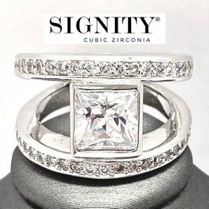 925 Sterling Silver, Signity Diamond CZ Ring